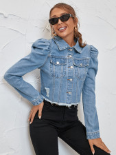Long Sleeve Lapel Denim Short Coats GYXN-30321