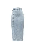 Irregular Split High Waist Denim Long Skirts GYXN-30291