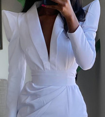 Long Sleeve Solid Color Split Maxi Dress GJMF-97789