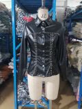 PU Leather Long Sleeve Tight Shirt GJMF-97790