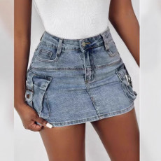 Fashion Pockets Denim Skirt GJMF-97792