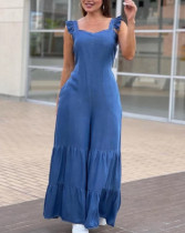 Ruffles Sleeveless Wide Leg Jumpsuit GJMF-97751
