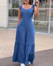Ruffles Sleeveless Wide Leg Jumpsuit GJMF-97751