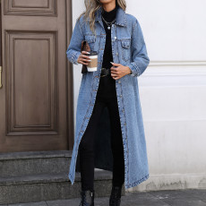 Long Sleeve Loose Denim Long Coats GYXN-20807