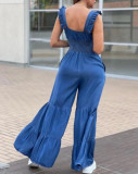 Ruffles Sleeveless Wide Leg Jumpsuit GJMF-97751
