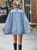 Fashion Irregular Loose Denim Jacket GYXN-35622