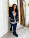 Fashion Color Block Long Sleeve Two Piece Pants Set BLX-86003