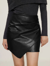 Fashion Irregular PU Leather Skirt GYXN-73159