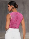 Fashion Sleeveless V Neck Denim Vest GYXN-15277#