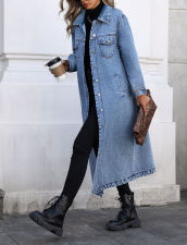 Long Sleeve Loose Denim Long Coats GYXN-20807