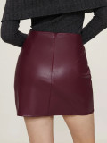 Fashion Irregular PU Leather Skirt GYXN-73159