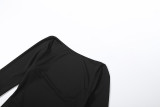 Sexy Backless Chain Long Sleeve Maxi Dress XEF-K25D86126