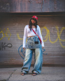 Plus Size Retro Faux Two-Piece Skirted Edge Jeans GYLN-8734