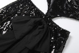 Backless Hollow Out Sequin Maxi Dress XEF-K25D84818