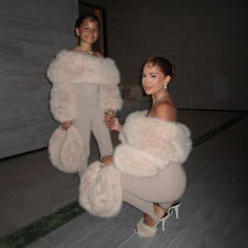 Plush Patchwork Solid Color Jumpsuit XEF-K25S85204