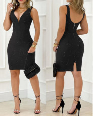 Deep V Neck Sequin Bodycon Dress GJMF-97791