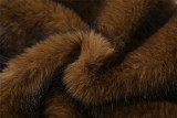 Solid Color Half Sleeve Plush Coat XEF-K25C84113