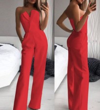 Solid Color Off Shoulder Tube Top Jumpsuit GJMF-96689