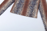 Snake Print Long Sleeve Tight Pant Suit XEF-K25S86814