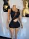 Irregular Sleeveless Bandage Romper GFCF-1429