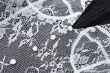 Lace Patchwork Deep V Neck Split Long Dress XEF-K25D87336