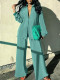 Casual Solid Color Loose Two Piece Pants Set ZDF-33118