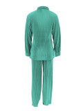 Casual Solid Color Loose Two Piece Pants Set ZDF-33118
