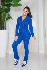 Print Long Sleeve Hooded Cardigan Two Piece Pants Set CM-9542