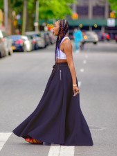 Solid Color High Split Long Skirt ZDF-33103