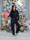 Solid Color Hooded Sweatshirt Sport Two Piece Pants Set CM-9543