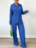 Casual Solid Color Loose Two Piece Pants Set ZDF-33118