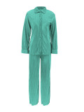 Casual Solid Color Loose Two Piece Pants Set ZDF-33118