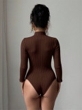 Hollow Out Long Sleeve Slim Bodysuit GZJF-12030