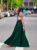 Solid Color High Split Long Skirt ZDF-33103