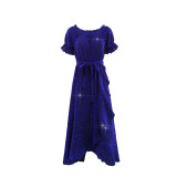 Short Sleeve Solid Color Midi Dress GYLY-10880