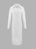 Solid Color Long Sleeve Maxi Dress ZDF-33500