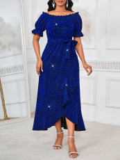 Short Sleeve Solid Color Midi Dress GYLY-10880