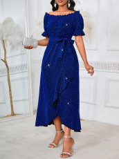 Short Sleeve Solid Color Midi Dress GYLY-10880