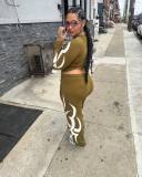 Letter Print Long Sleeve Print Two Piece Pants Set GFCF-1427