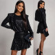 Long Sleeve Sequin Mini Dress CYA-902197