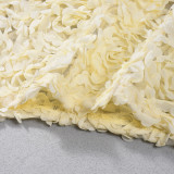 3D Flowers Solid Color Mini Skirt GNZD-32810