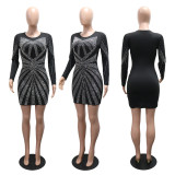 Long Sleeve Hot Drill Mini Dress CYA-902202