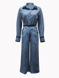 Long Sleeve Solid Color Shirt Two Piece Pants Set OMY-12011