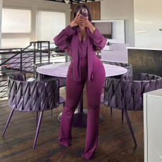 Solid Color Mesh Two Piece Pants Set GDSF-D25ST518