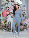 Solid Color Yoga Tight Loungewear Sport Pant Suit CM-9545