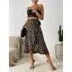 Tie Up Print Split Half Body Skirt GYXN-52379