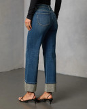 Hot Drill Washed Straight Jeans GYAN-89328