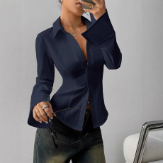 Long Sleeve Solid Color Shirt GSRX-648