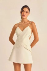 Solid Color Sling Backless Mini Dress GJMF-97809#