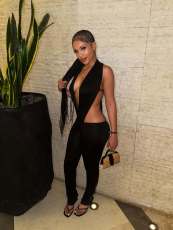 Wrap Chest Sexy Sleeveless Jumpsuit GYGE-26008